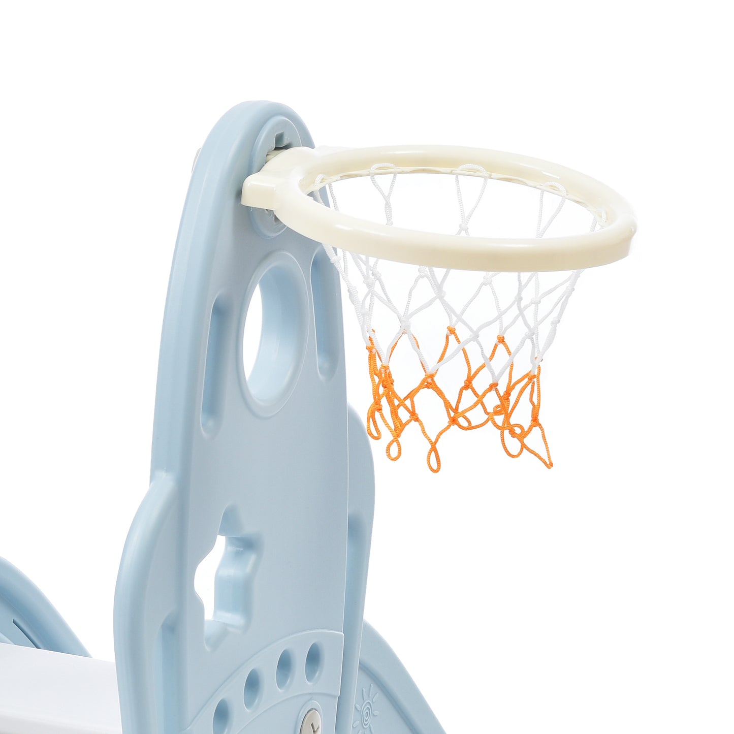 3-in-1 Toddler Slide, Swing, and Basketball Hoop Playset for Indoor & Outdoor