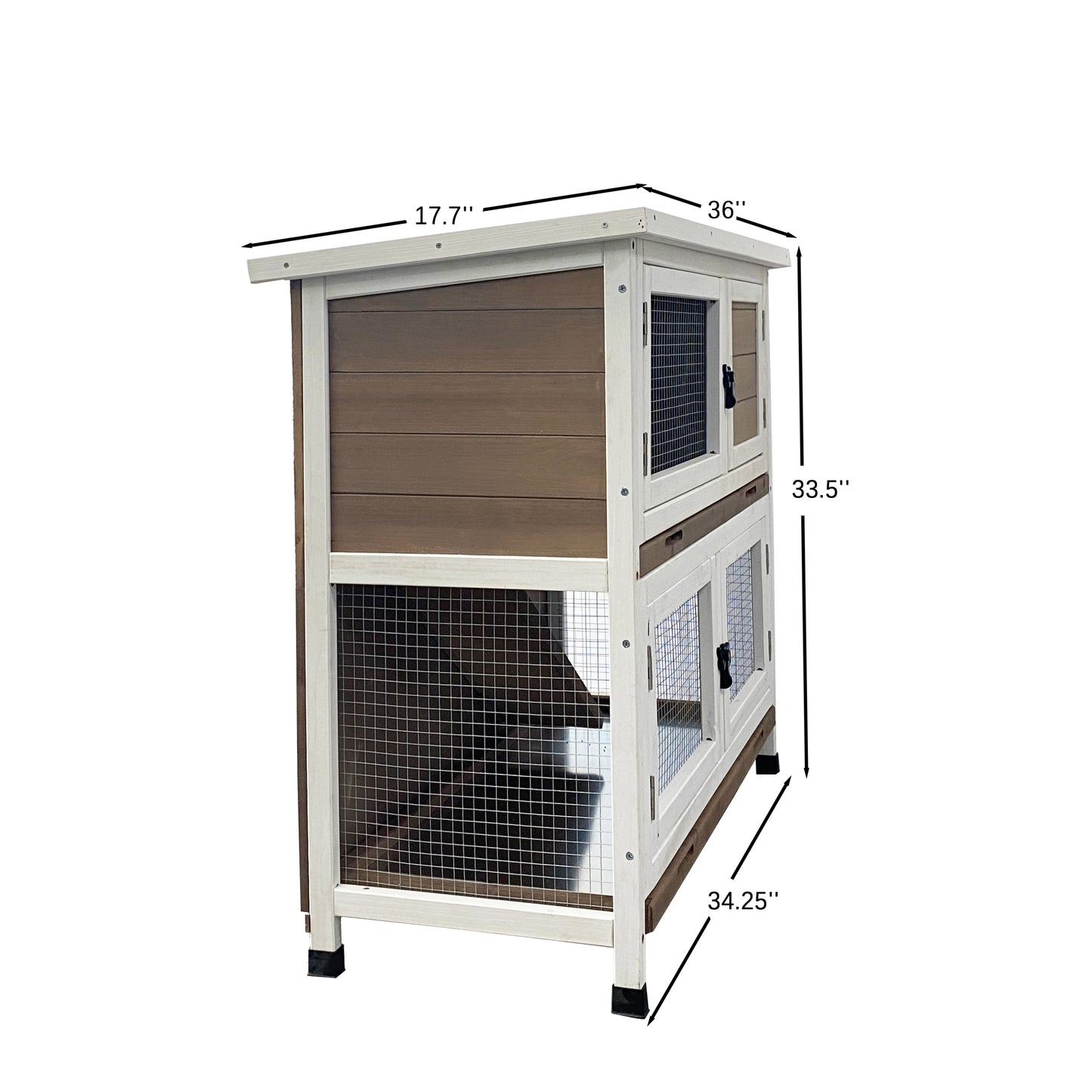 Double rabbit cage with climbing ladder and tray for small animals New rabbit hutch easy cleaning small animal play cage