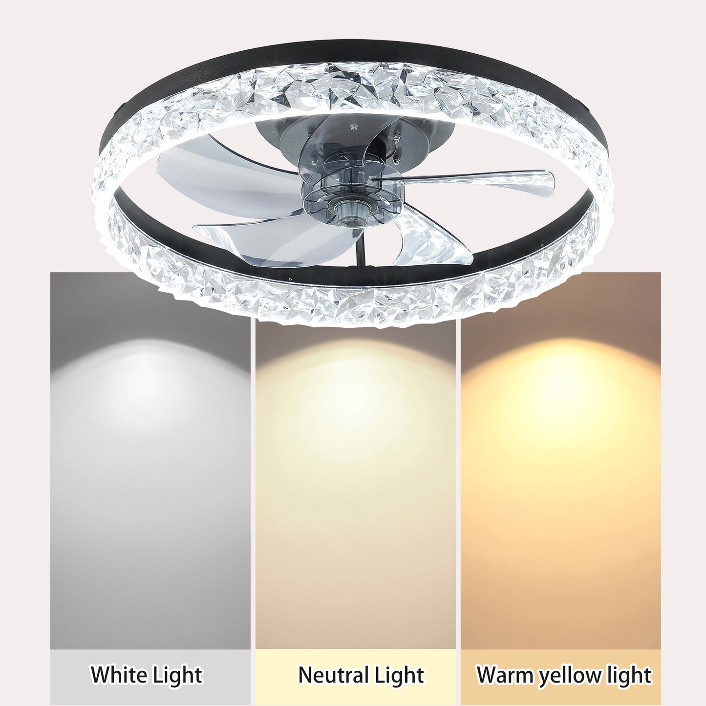 Dimmable LED Ceiling Fan with Modern Acrylic Design