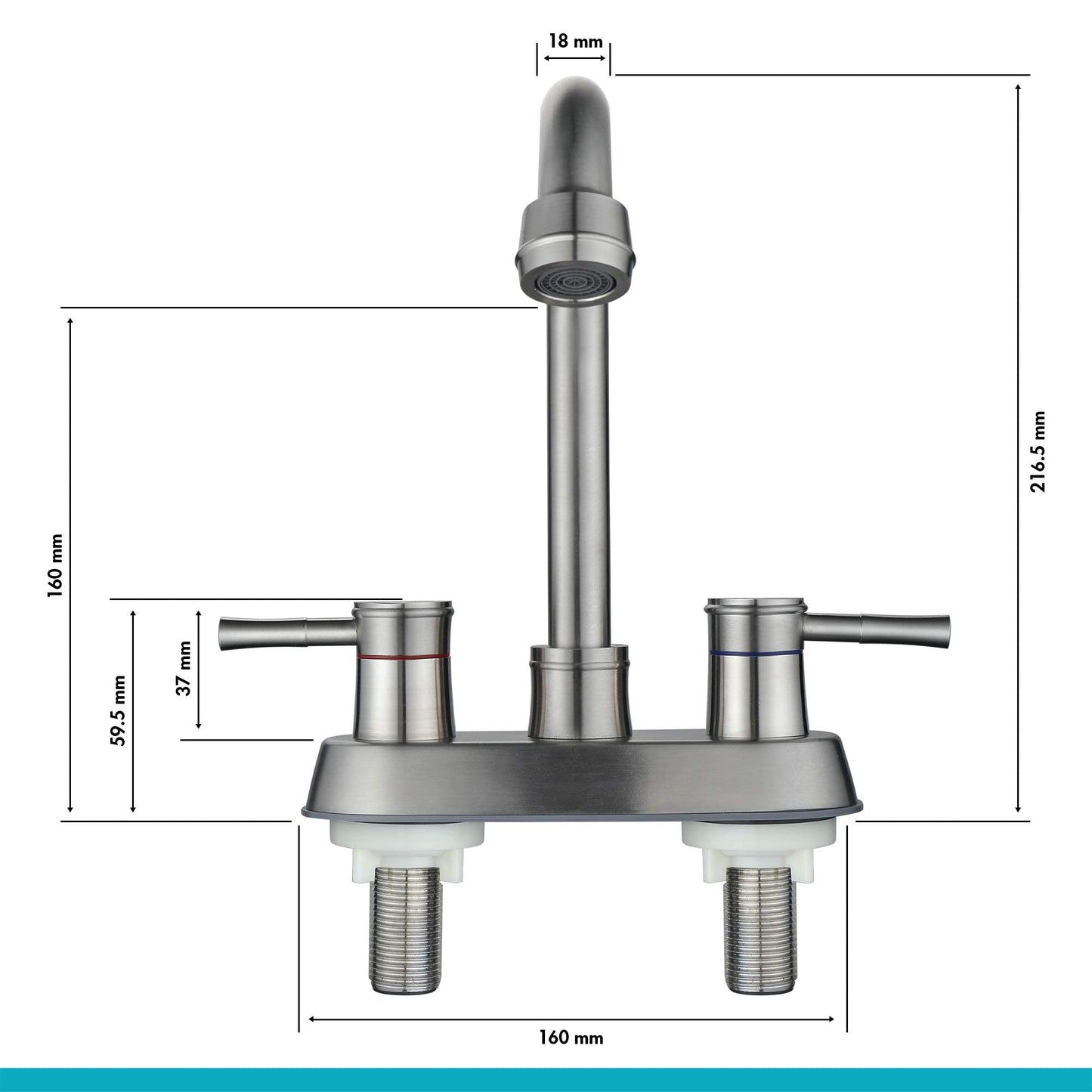 High Arc Stainless Steel Bathroom Faucet Set with Brushed Nickel Finish and Pop-Up Drain