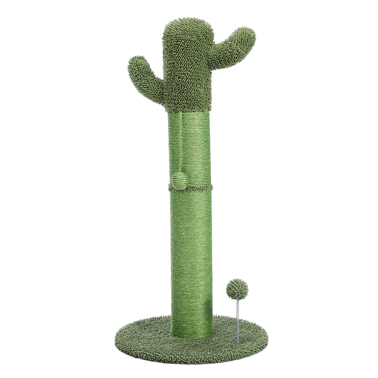 Large Cactus Cat Scratching Post with Natural Sisal Ropes, Cat Scratcher for Cats and Kittens Green