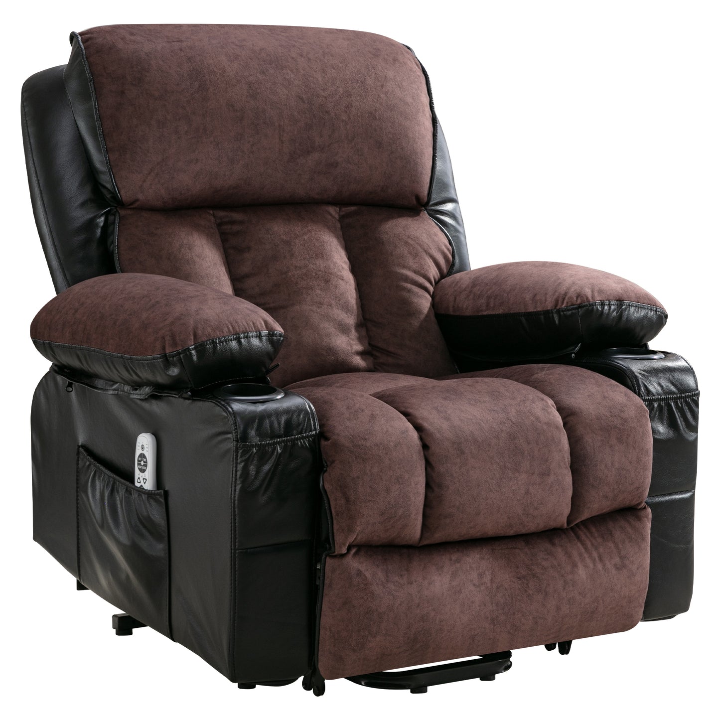 Electric Power Lift Recliner Chair with Heat and Massage for Elderly in Black/Brown