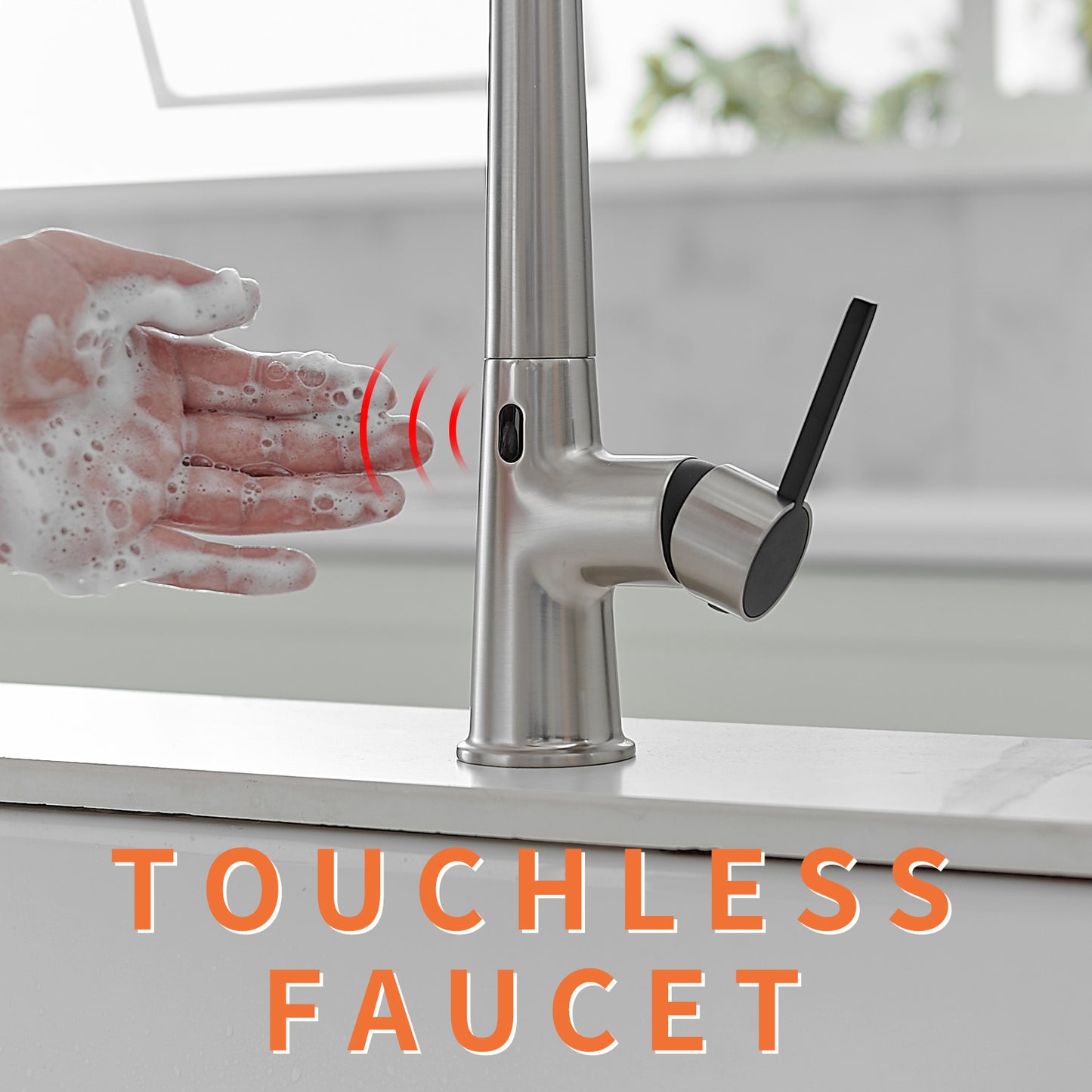 Touchless Kitchen Faucet,Hands Free Automatic Smart Kitchen Faucet