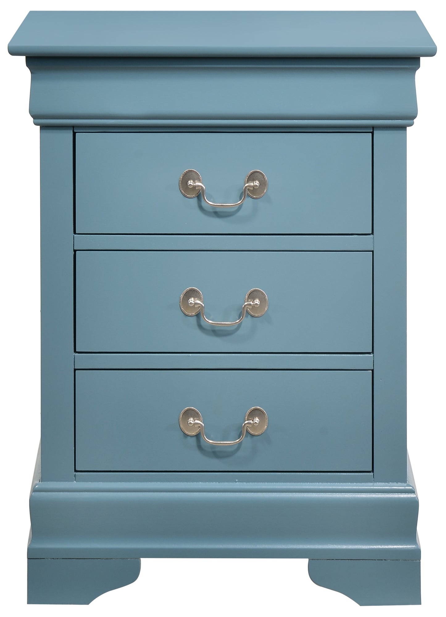 Louis Phillipe G3180-3N 3 Drawer Nightstand , Teal