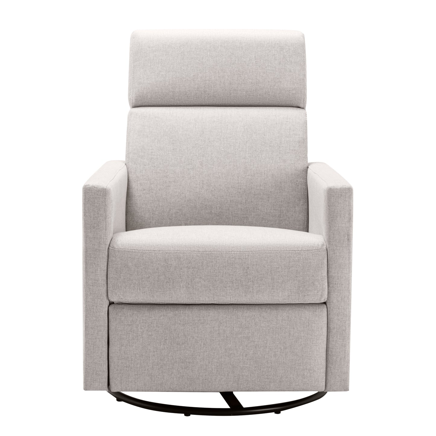 Modern Tan Upholstered Nursery Rocker Chair with Swivel Recliner