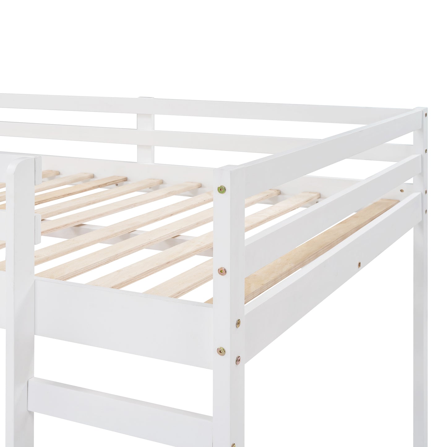 Loft Bed with Slide, Multifunctional Design, Full (White)( :WF281157AAK)