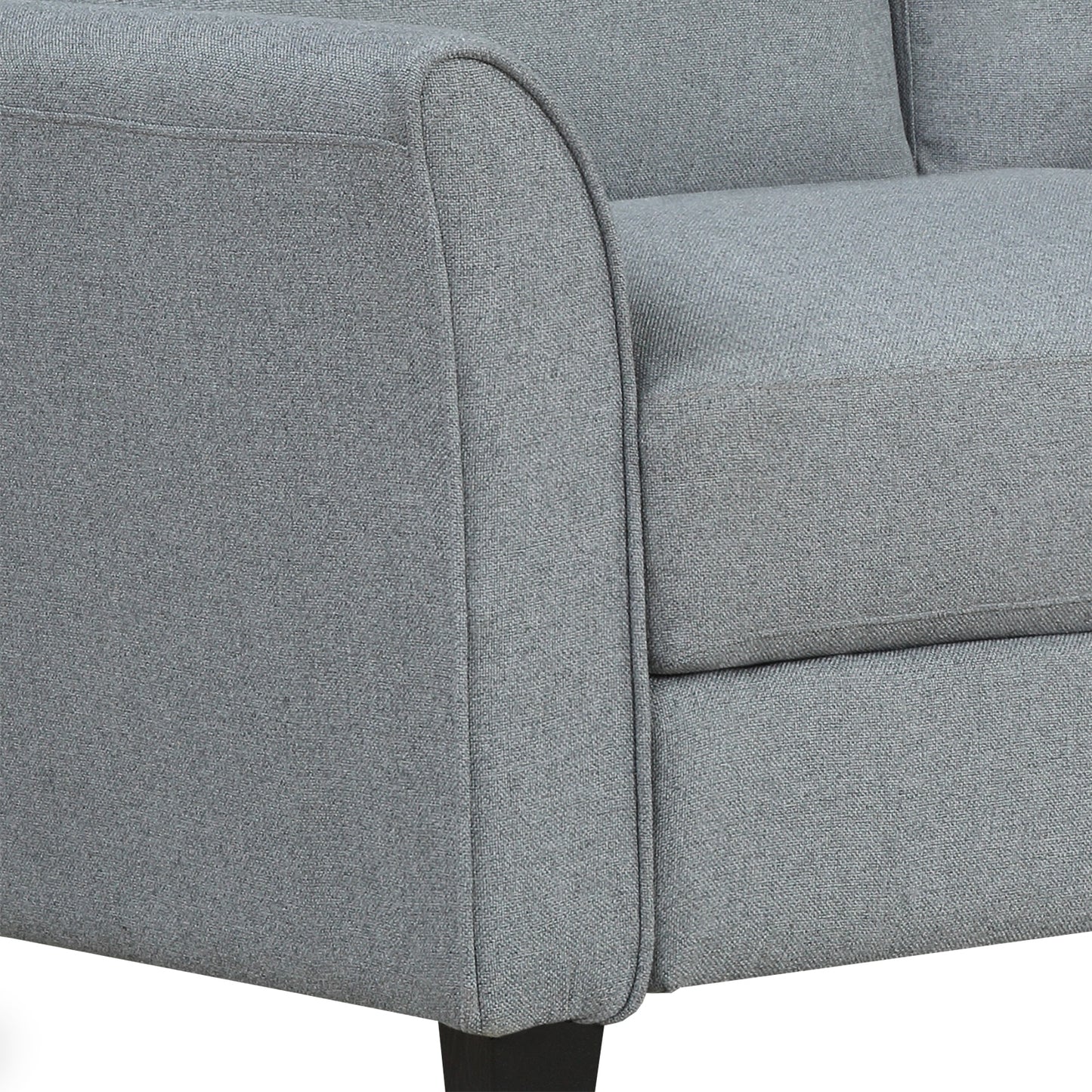 Gray 3-Seat Linen Fabric Sofa for Living Room