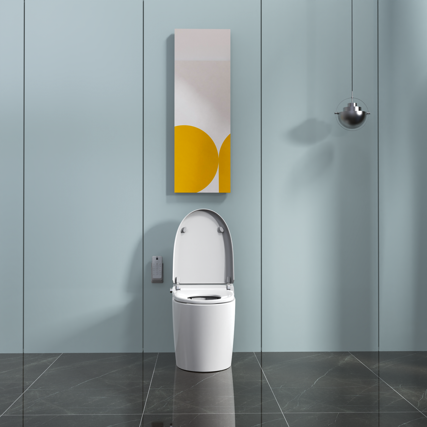 Smart Toilet U-Shaped LED Light Automatic Flush with Remote Control/Foot Sensor/Night Light T162A