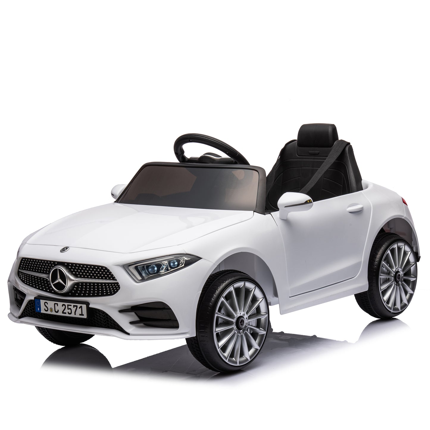 12V Kids Ride On Car w/ Parents Remote Control,Licensed Mercedes-Benz CLS 350 for Kids,Four Wheel Suspension,Power Display,Music,Volume Control,LED Lights,MP3,USB/SD for Kids 37-95 months.