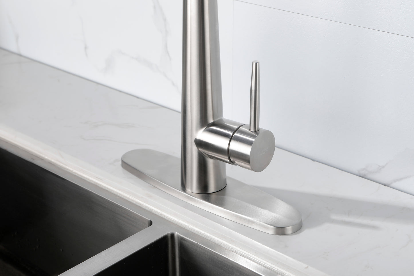 Commercial-Grade Stainless Steel Kitchen Faucet with Pull Down Sprayer and High Arc Handle