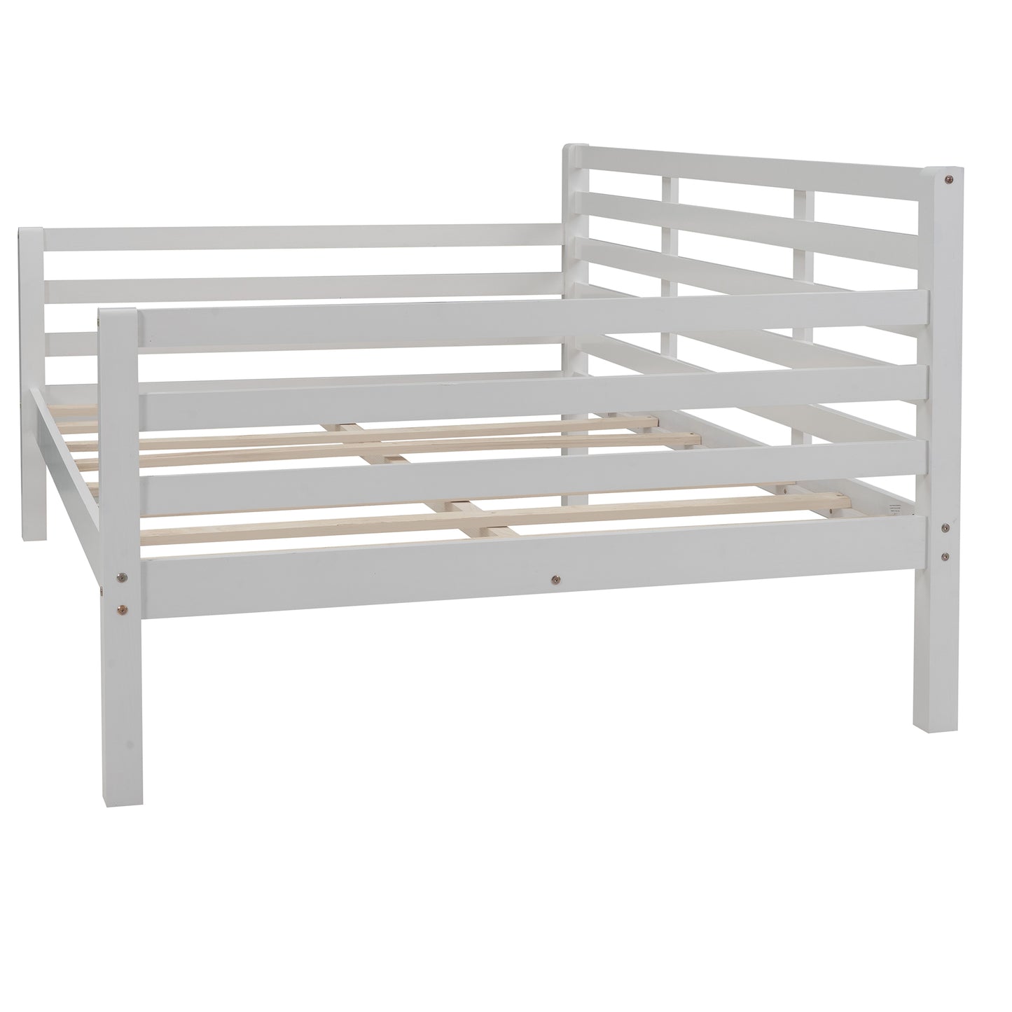 Wooden Full Size Daybed with Clean Lines, White