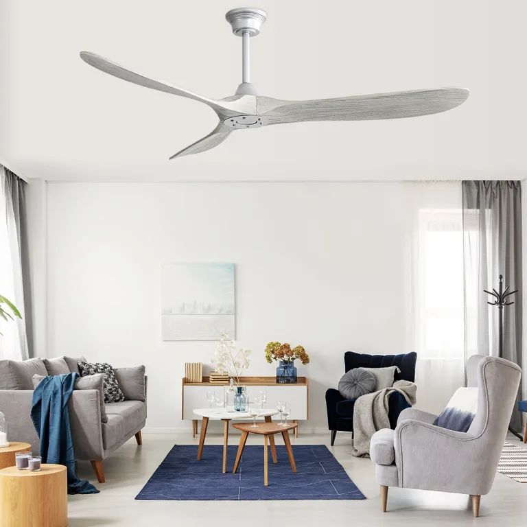 60 Inch Elegantly Crafted Ceiling Fan with DC Motor and Remote Control