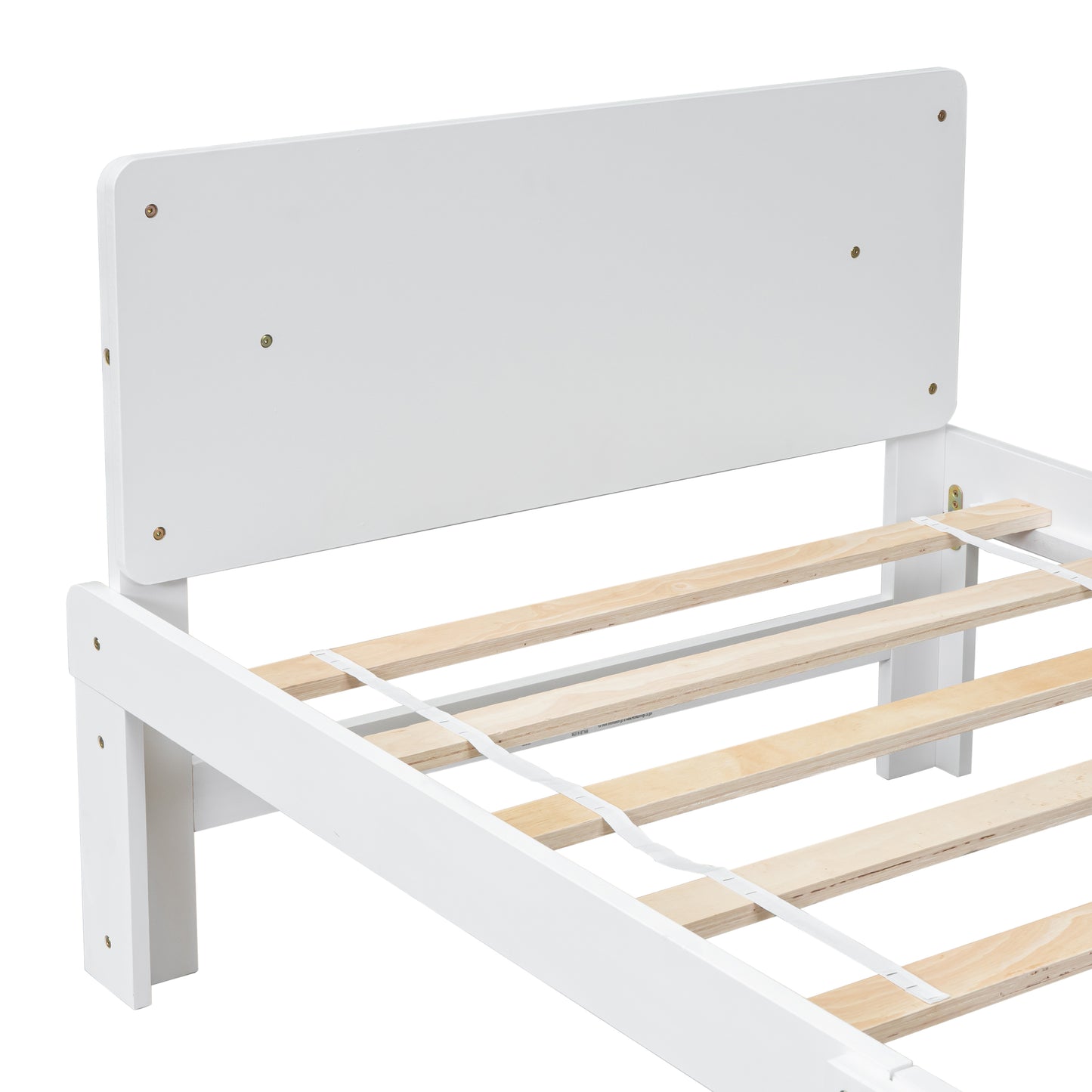 Twin Bed with Footboard Bench ,White