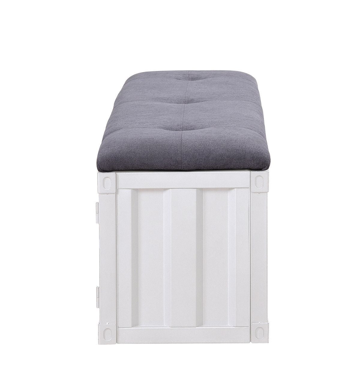 ACME Cargo Bench (Storage), Gray Fabric & White 35912