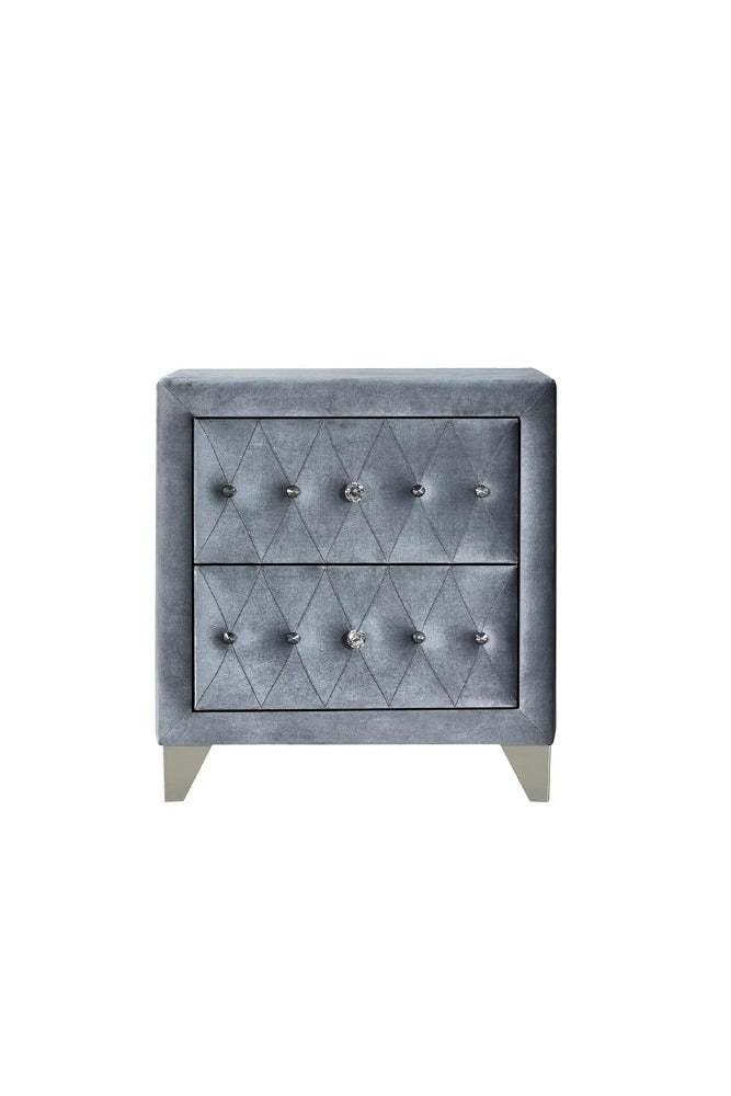 Dante Nightstand, Gray Velvet 24233