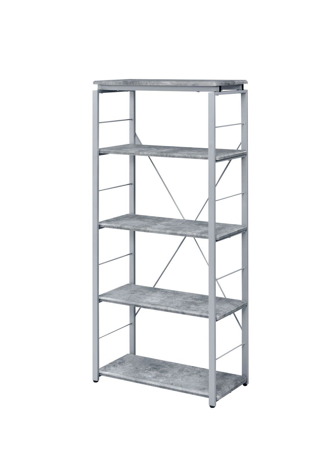 Jurgen Bookshelf, Faux Concrete & Silver 92907