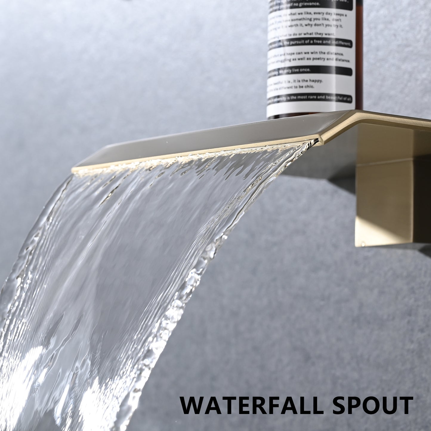 Modern Brushed Gold Waterfall Wall Mounted Tub Faucet