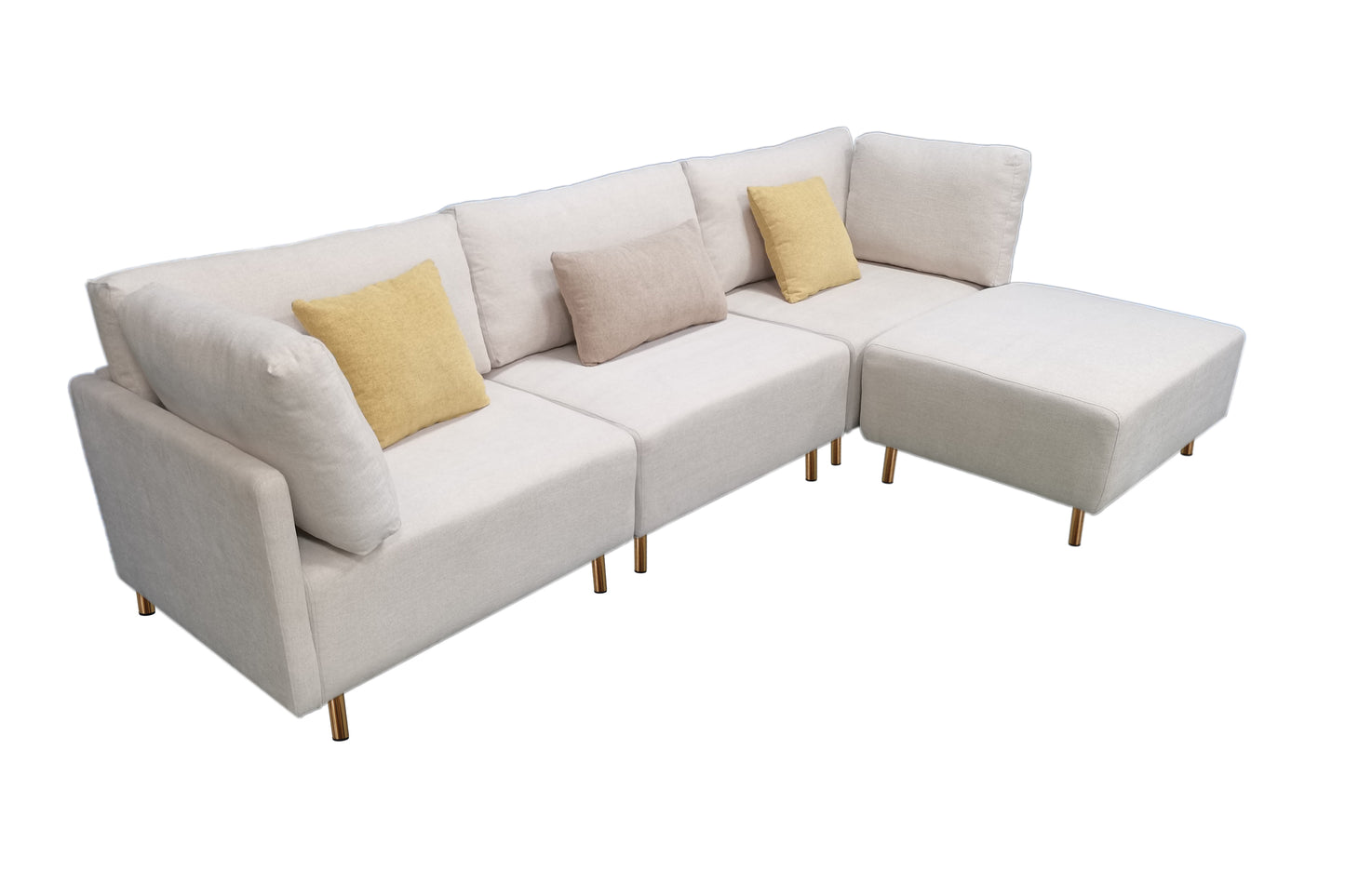 SOFA;SECTIONAL SOFA;SEPARABLE;COTTON LINEN CLOTH FABRIC;HARDWARE FEET;EQUIPPED WITH PILLOWS;