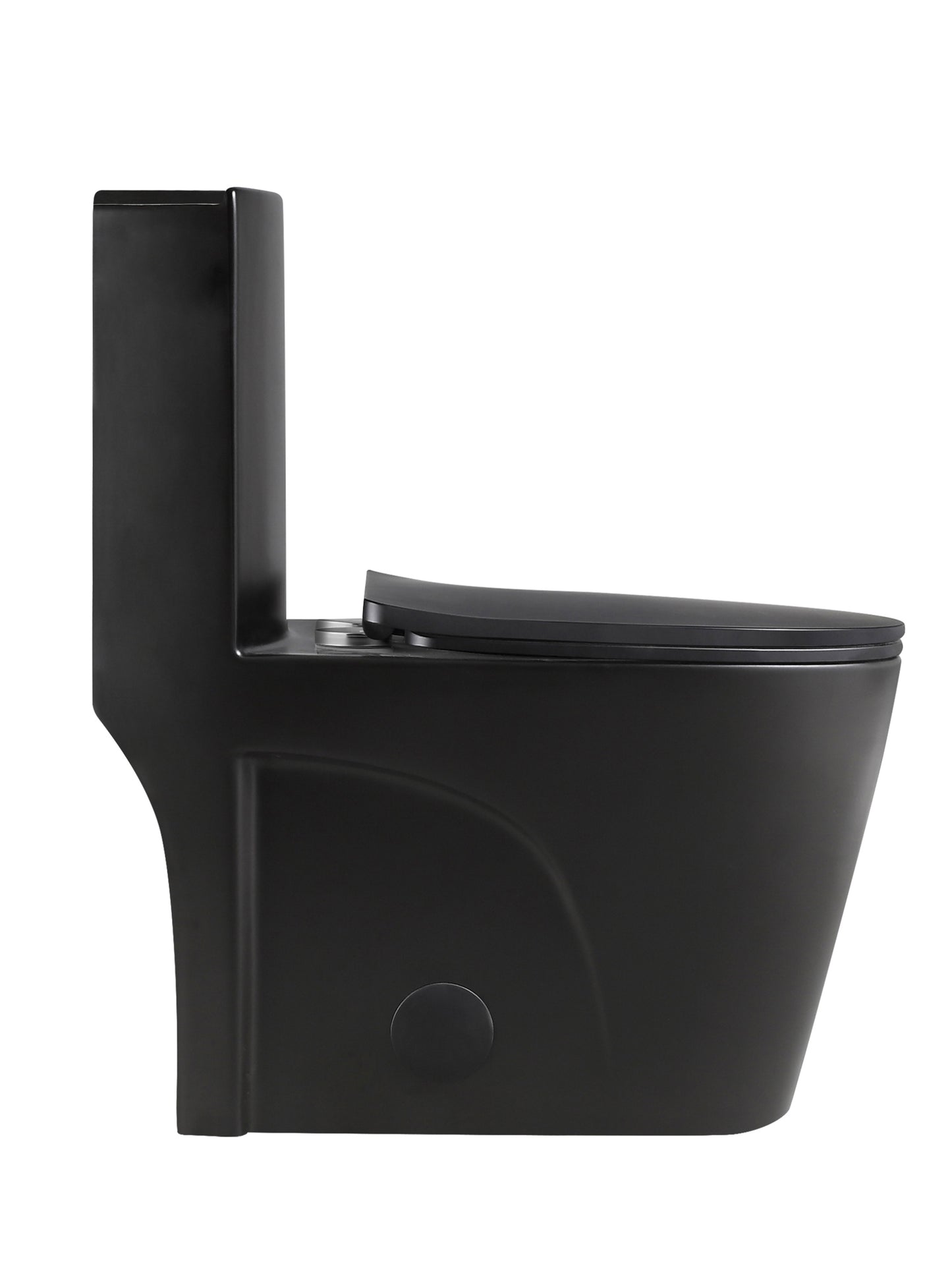 Dual Flush Elongated Standard One Piece Toilet with Comfortable Seat Height, Soft Close Seat Cover, High-Efficiency Supply,  black Toilet