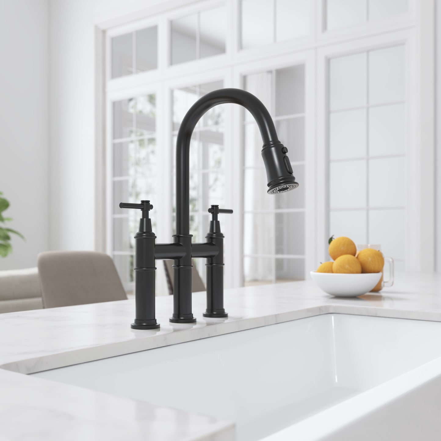 Elegant 37-Inch White Ceramic Farmhouse Kitchen Sink