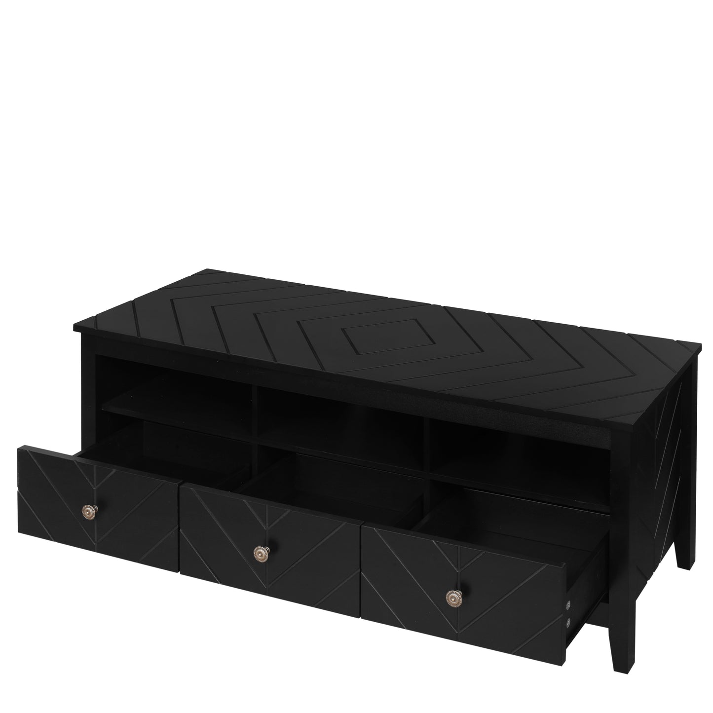 Stylish 3-Drawer Mid-Century TV Stand with Media Console