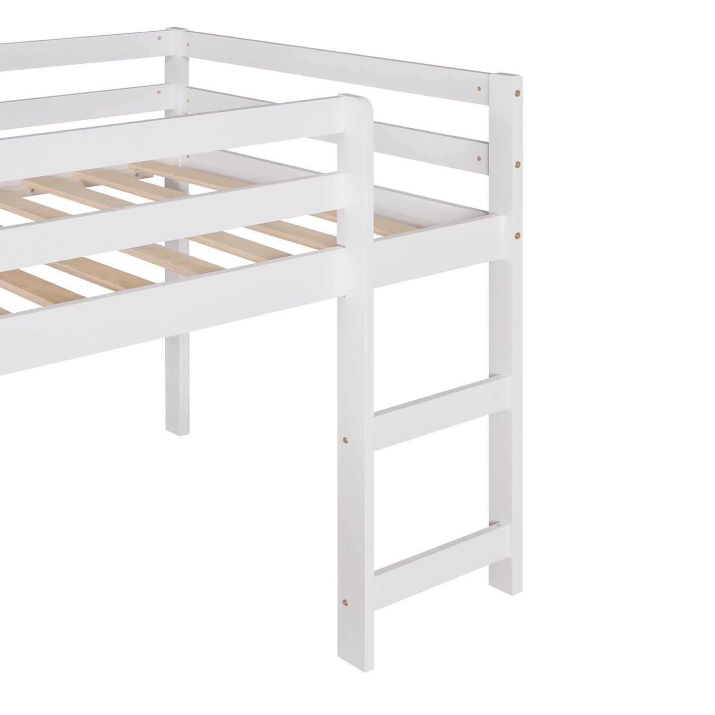 Loft Bed with Slide, Multifunctional Design, Twin (White)(: WF191904AAK)