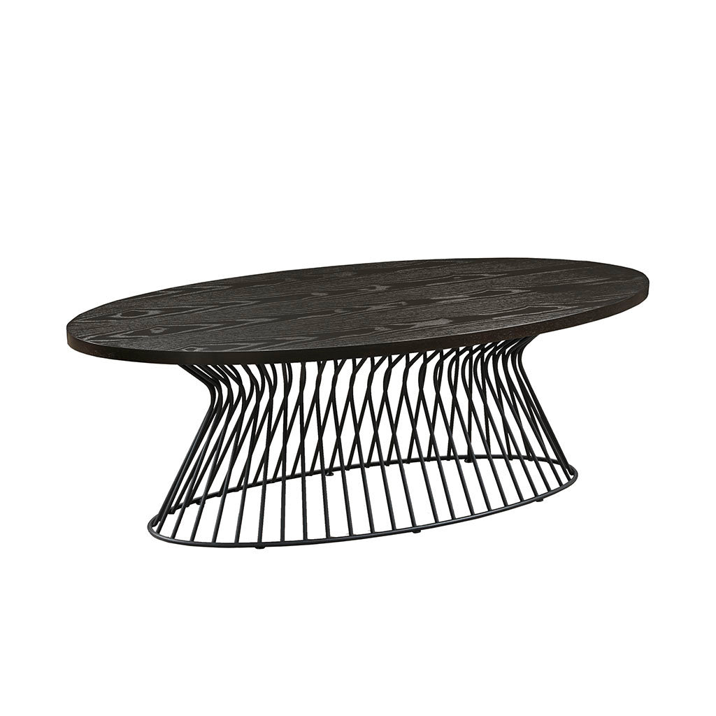 INK+IVY Mercer Oval Coffee Table in Matte Black