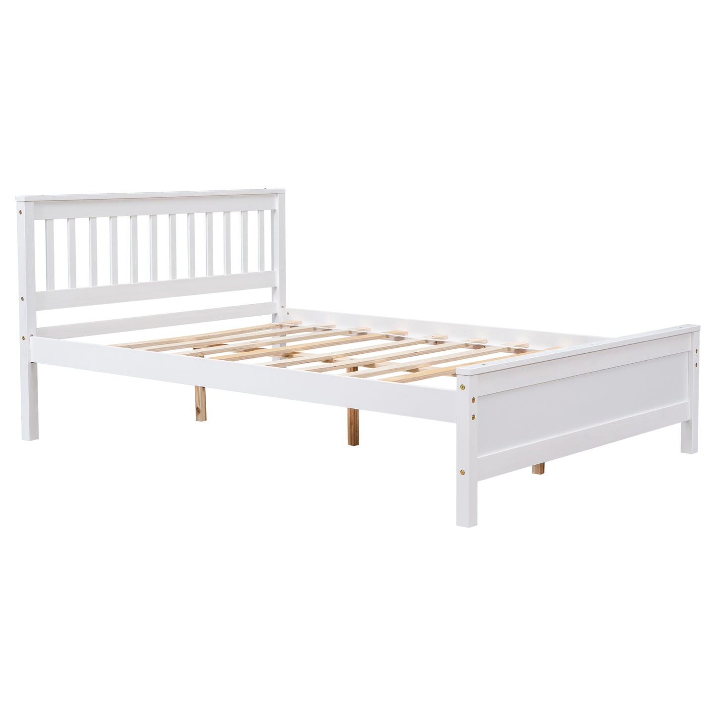 Full Bed with Headboard and Footboard for Kids, Teens, Adults,with a Nightstand ,White