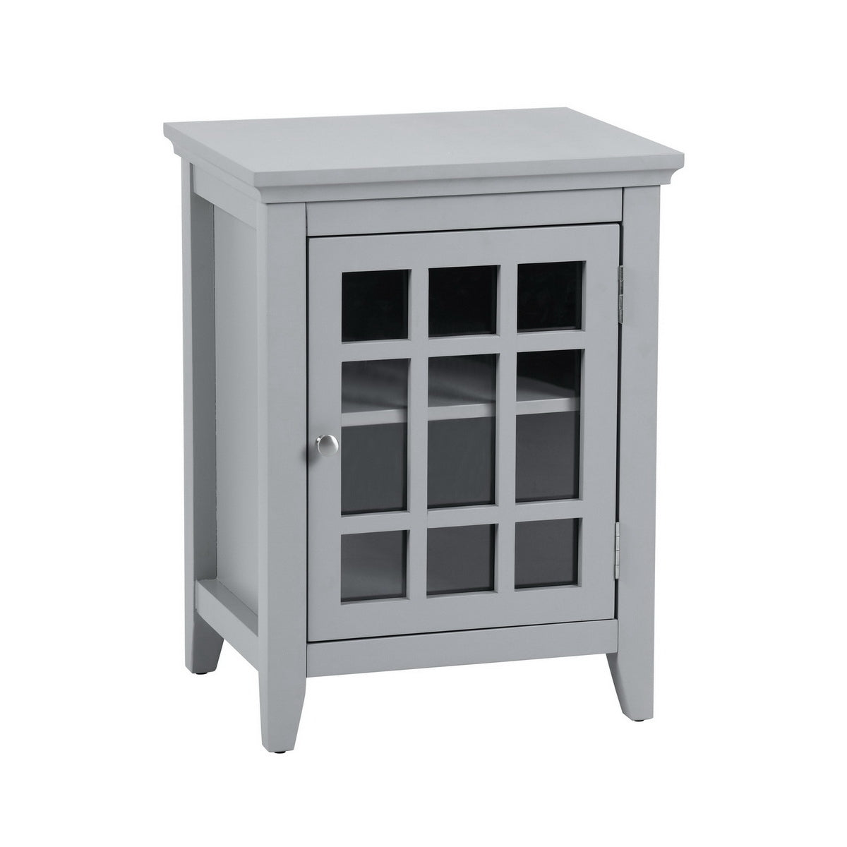 Bedroom Small Bedside Table/Night Stand with Open door Storage Compartments, grey