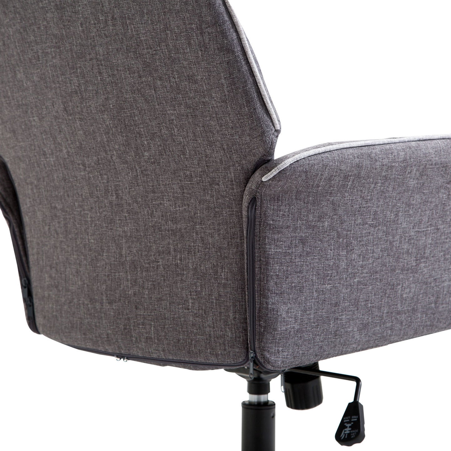 Vinsetto Linen Home Office Chair, Tufted Height Adjustable Computer Desk Chair with Swivel Wheels and Padded Armrests, Dark Gray