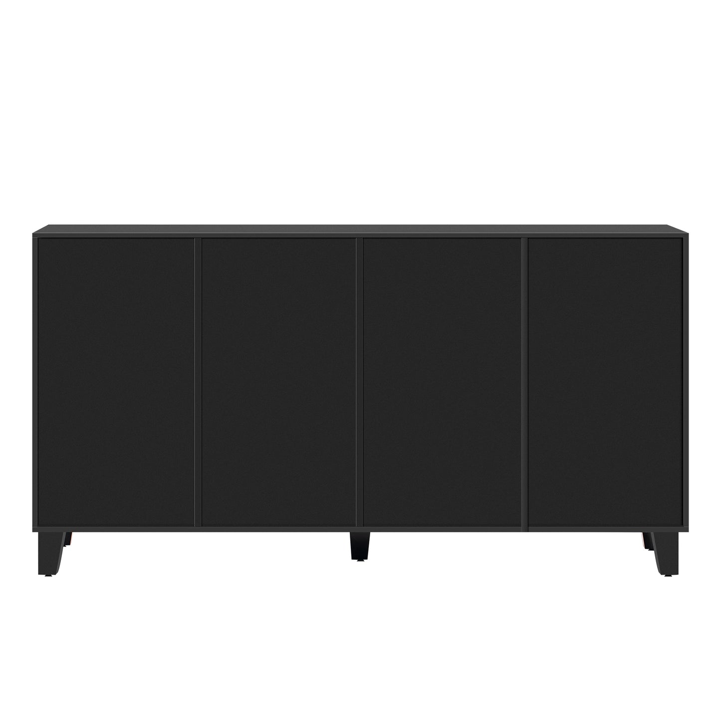 Adjustable Shelves Buffet Cabinet: Multifunctional Black Mirror TV Stand