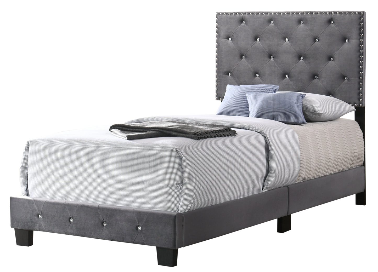 Suffolk G1401-TB-UP Twin Bed , GRAY