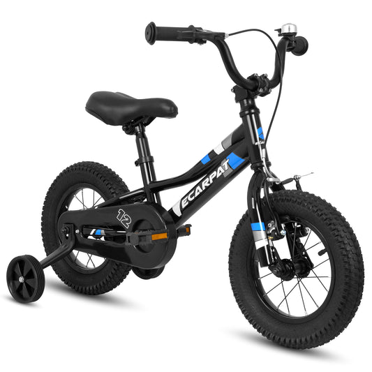 A12117 Ecarpat Kids' Bike 12 Inch Wheels, 1-Speed Boys Girls Child Bicycles For2-4Years, With Removable Training Wheels Baby Toys, Front V Brake, Rear Holding Brake