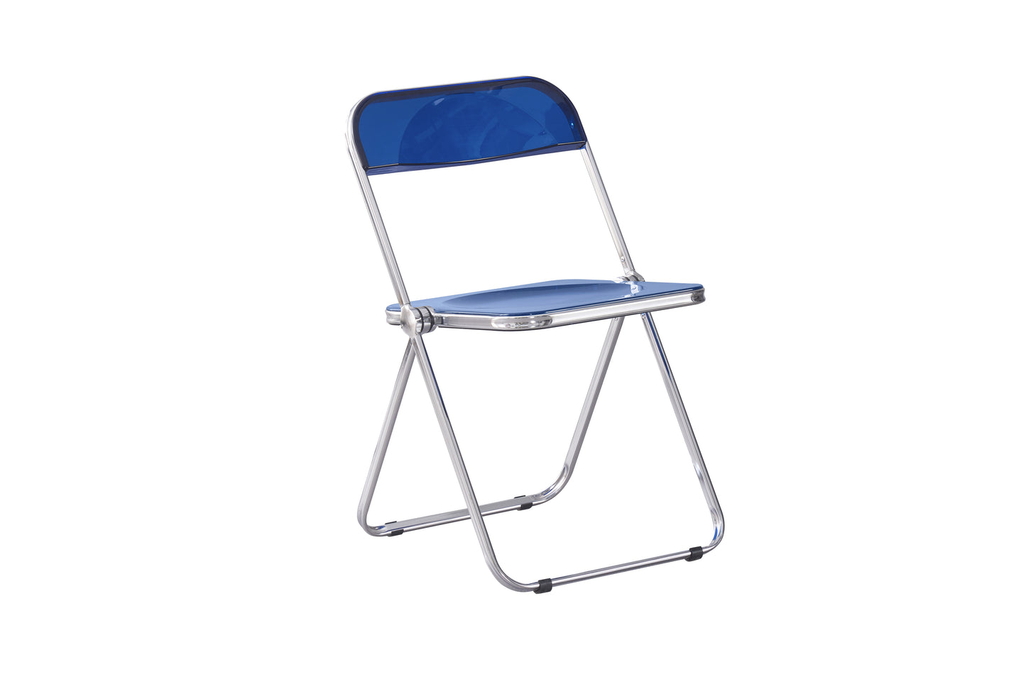 Blue Clear Transparent Folding Chair Chair Pc Plastic Living Room Seat