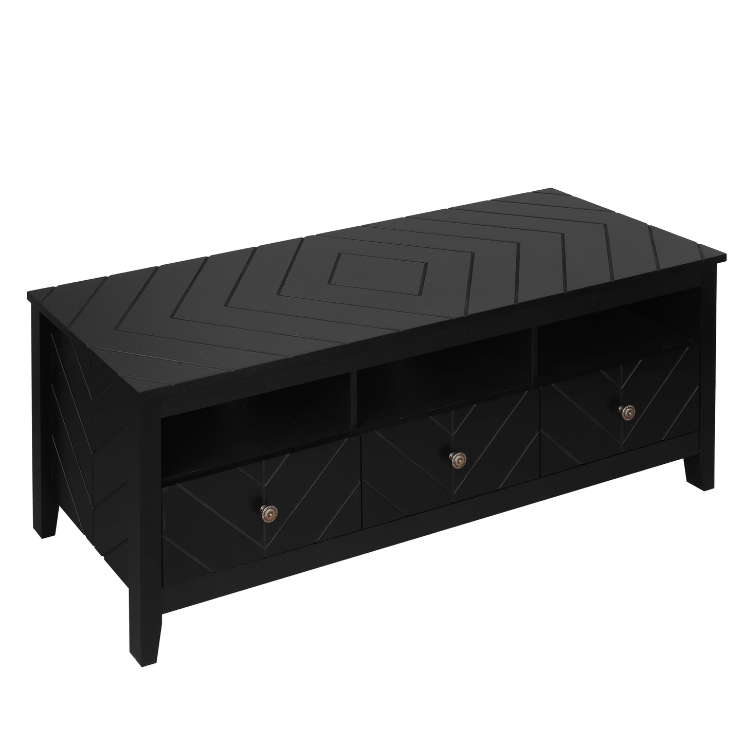 Stylish 3-Drawer Mid-Century TV Stand with Media Console