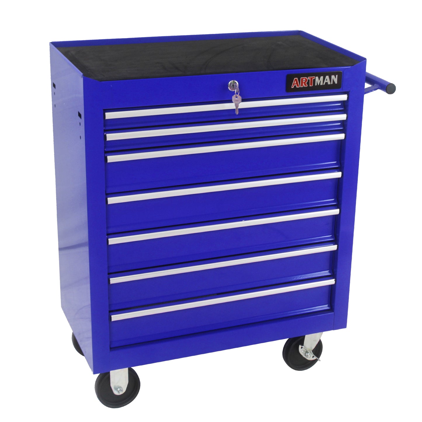 7 DRAWERS MULTIFUNCTIONAL TOOL CART WITH WHEELS-BLUE