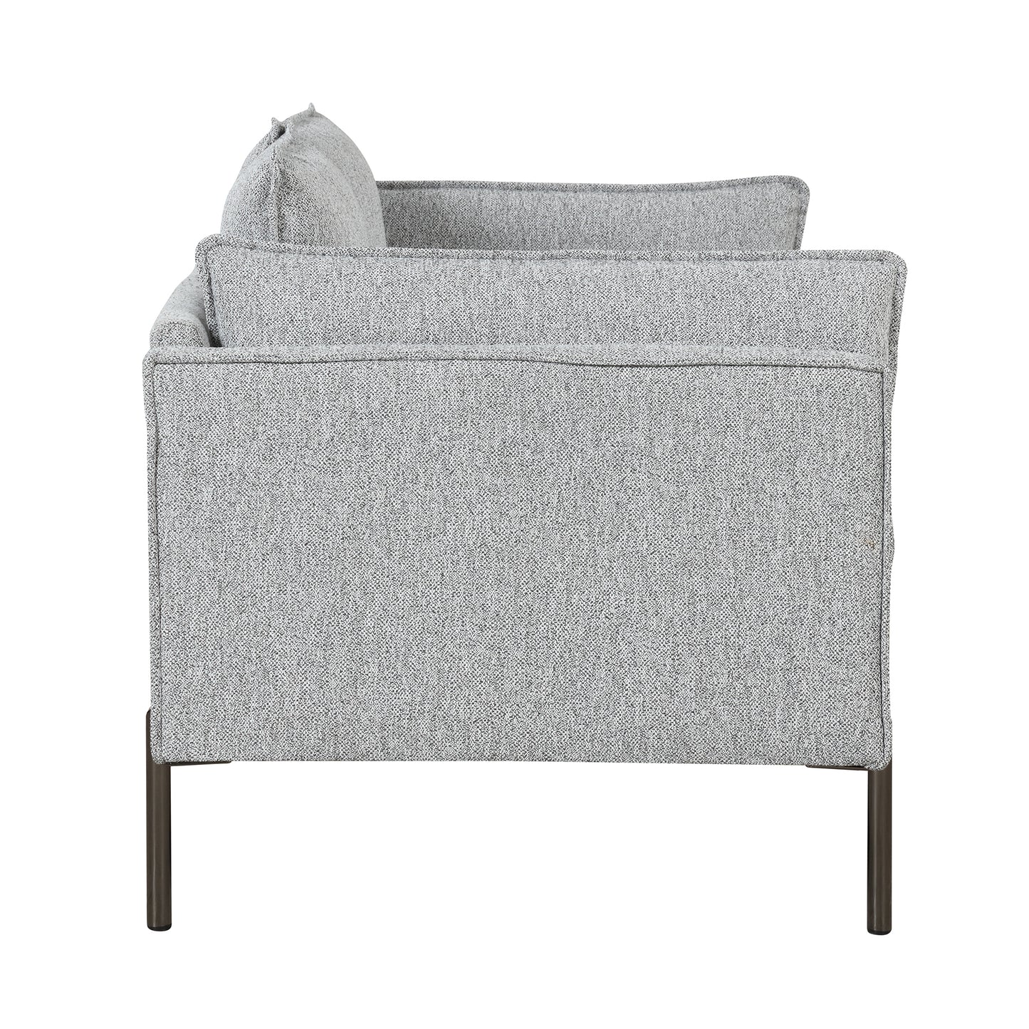 Small Space Modern Loveseat Sofa with Linen Fabric and Bolster Pillows