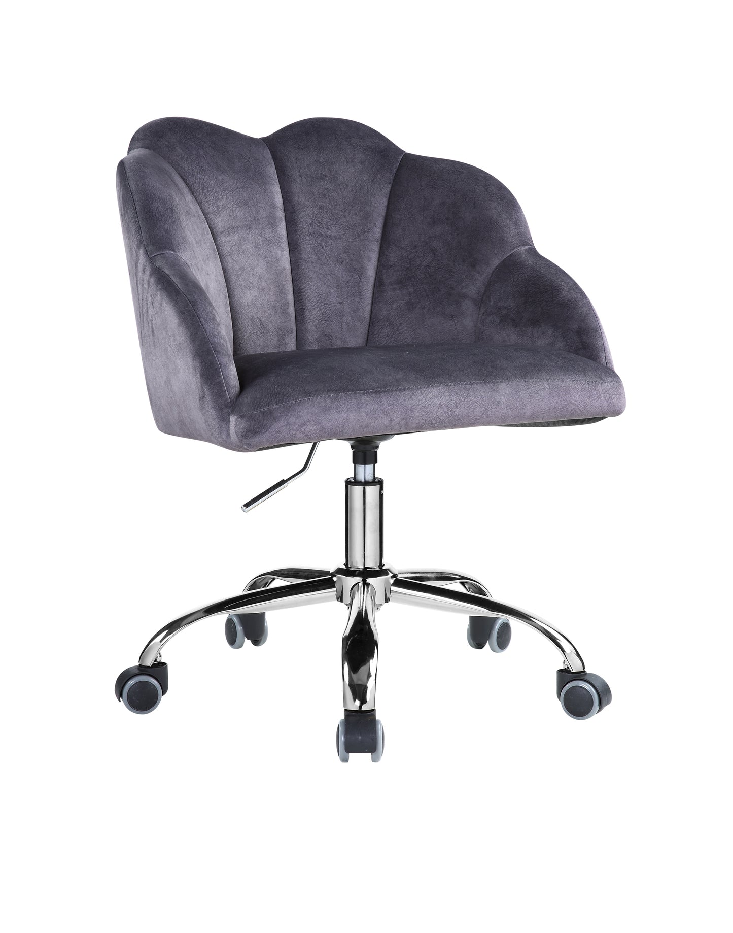 Rowse Office Chair in Dark Gray Velvet & Chrome Finish OF00118