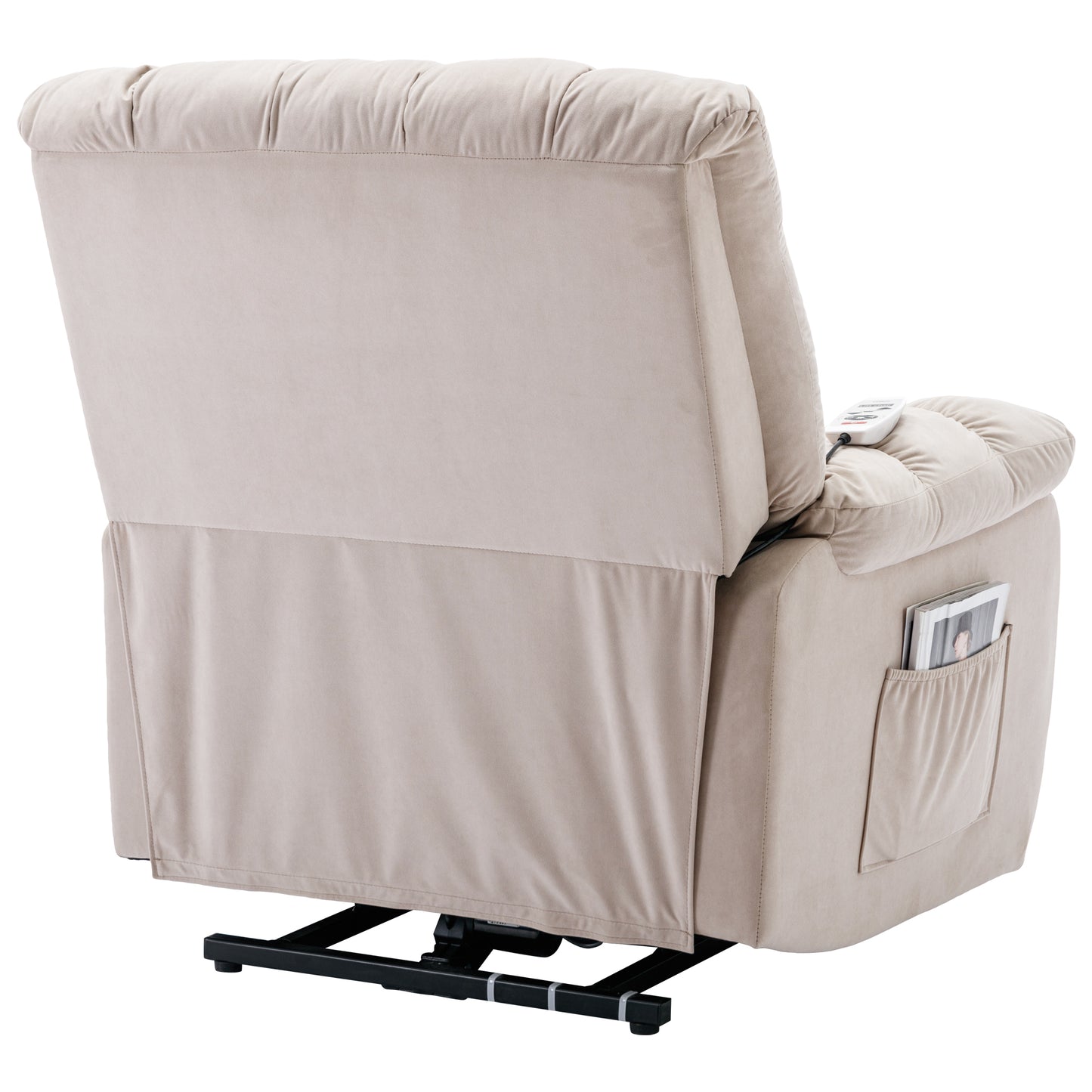 Electric Power Lift Massage Recliner Chair with Heat and Vibration, Beige - Comfortable and Customizable Electric Lift Recliner with Massage Function