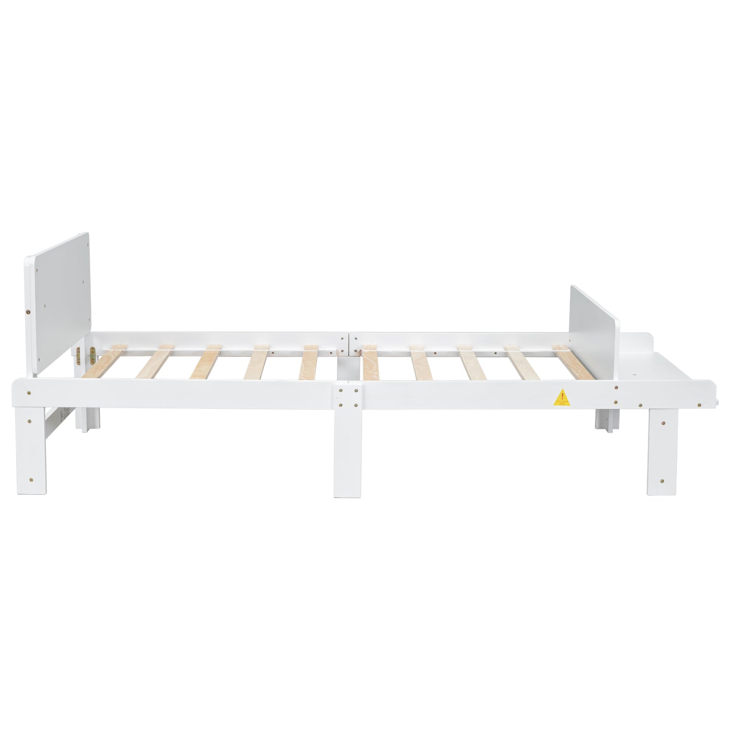 Twin Bed with Footboard Bench ,White