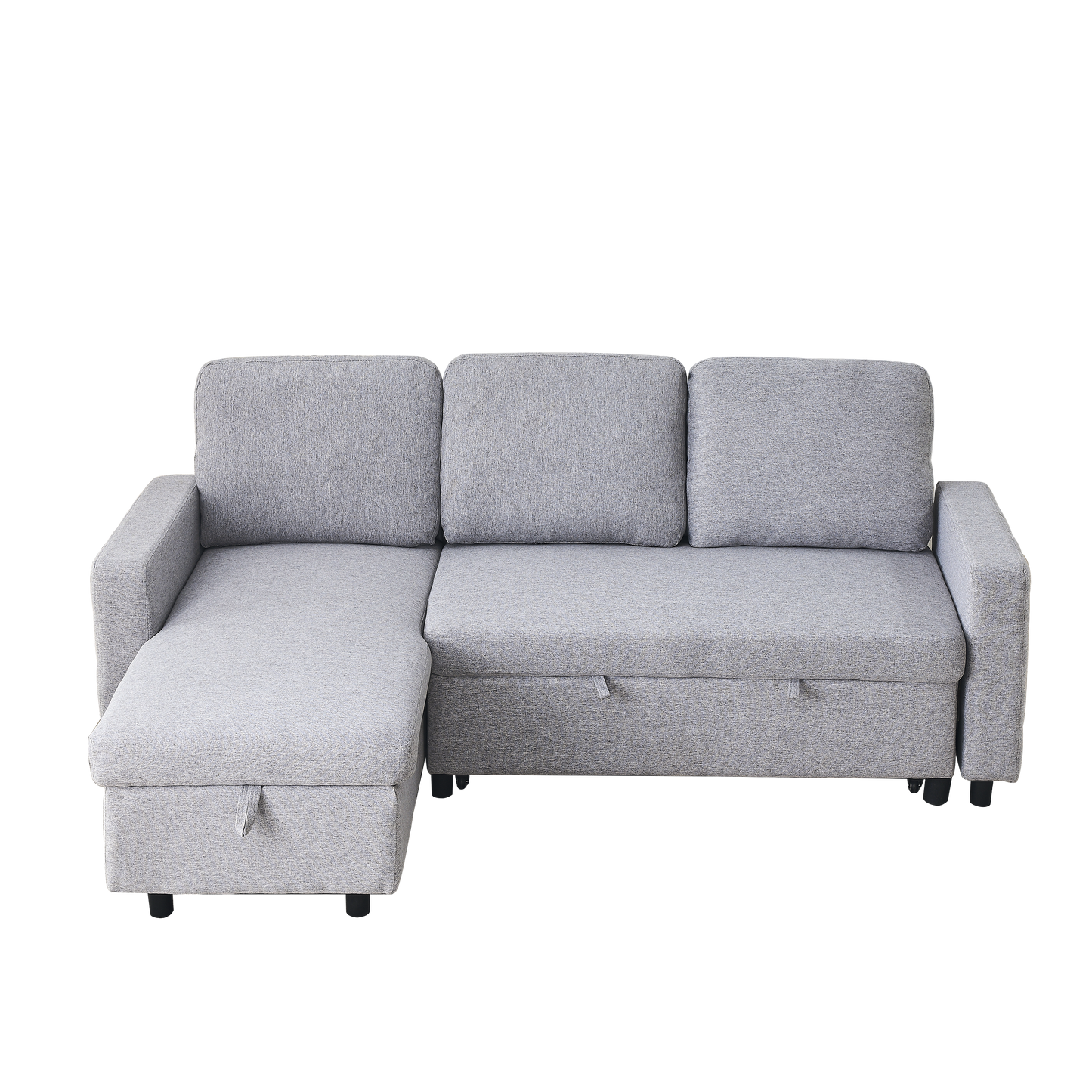 FX 78.8" Reversible Sleeper Combo Sofa with Pullout Bed, Comfortable Linen L-Shaped Combo Sofa Sofa Bed, Living Room Furniture Sets for Tight Spaces