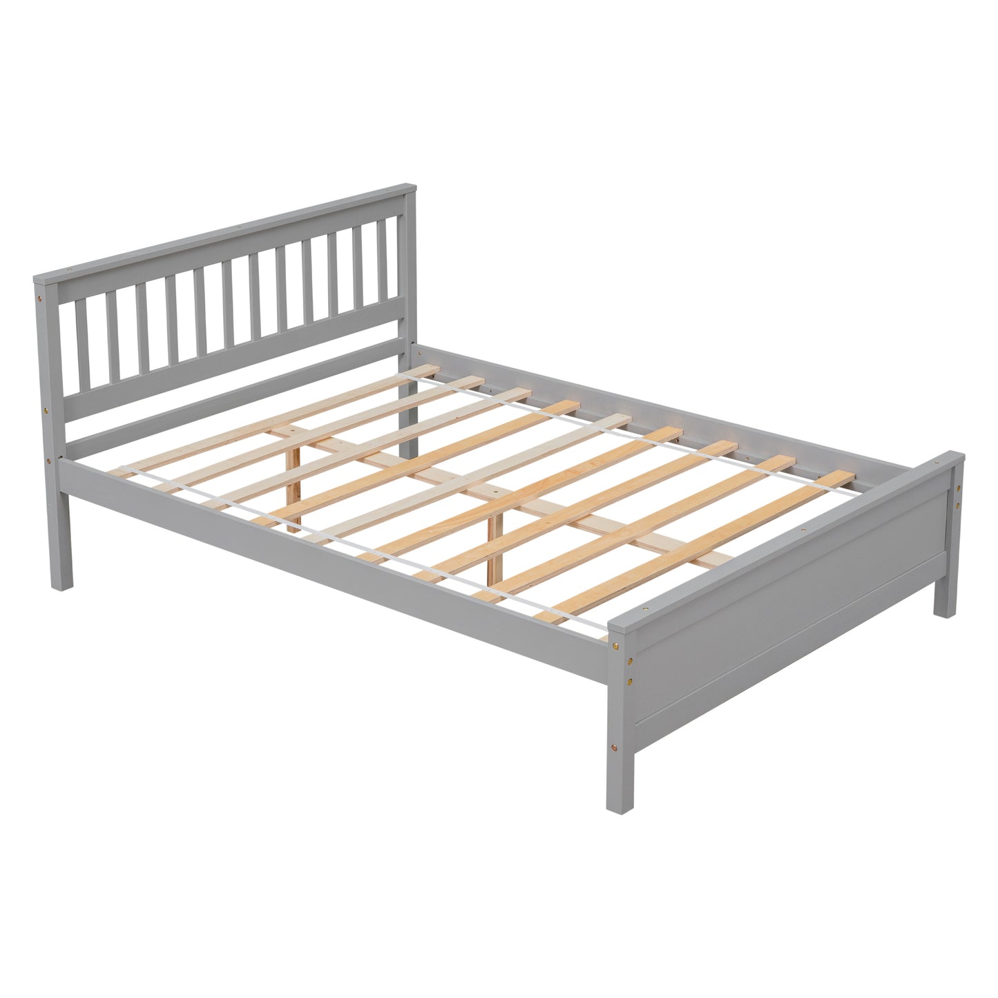 Full Bed with Headboard and Footboard for Kids, Teens, Adults,with a Nightstand,Grey