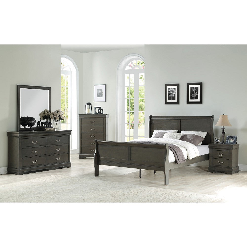 Louis Philippe Queen Bed in Dark Gray 26790Q