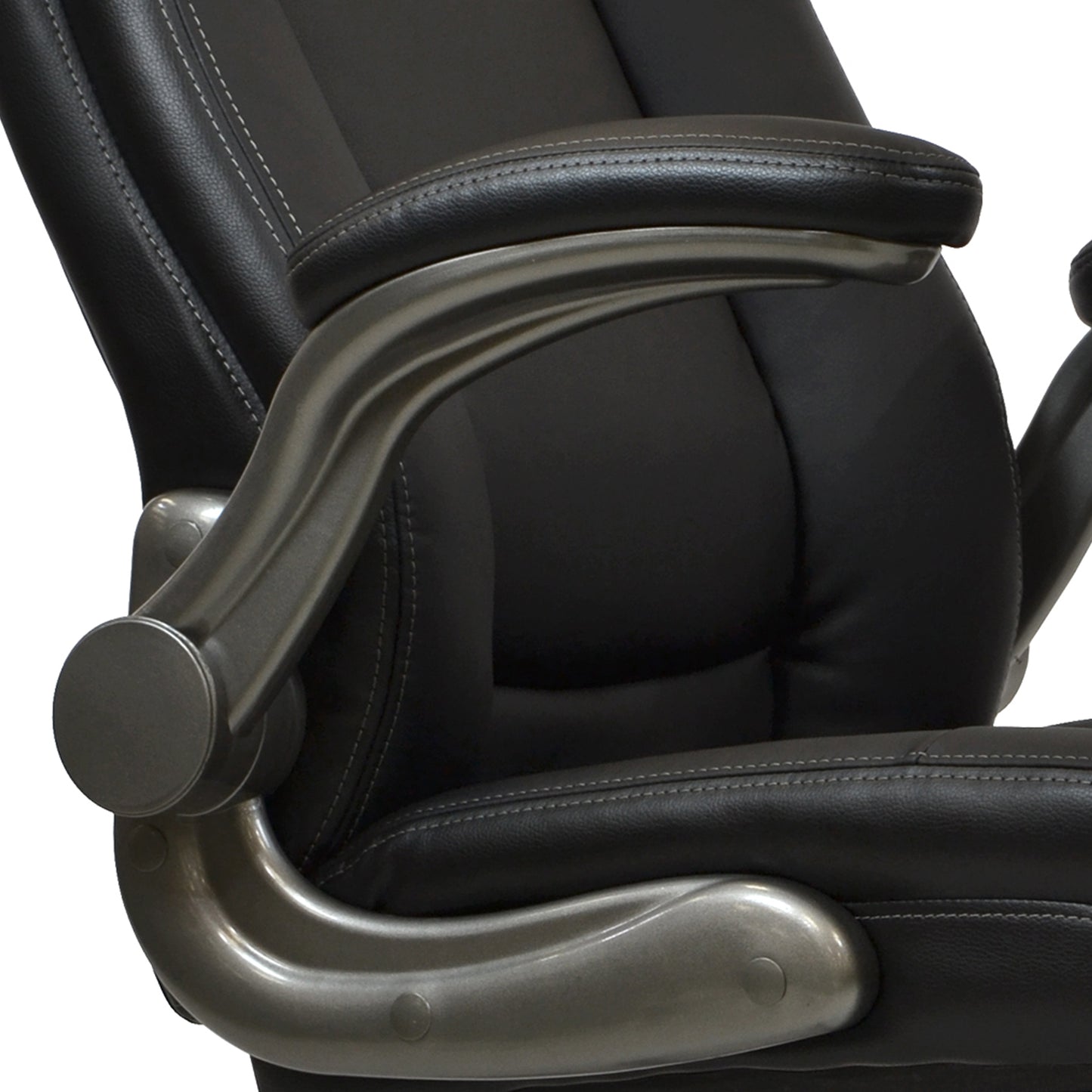 Medium Back Executive Office Chair with Flip-up Arms, Black