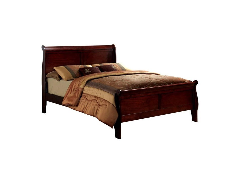 Full Size Bed Cherry Louis Phillipe Solidwood 1pc Bed Bedroom Sleigh Bed Bedroom Furniture