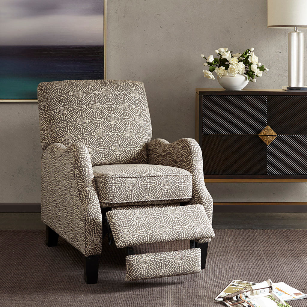 Madison Park Hoffman Manual Recliner with Beige Upholstery