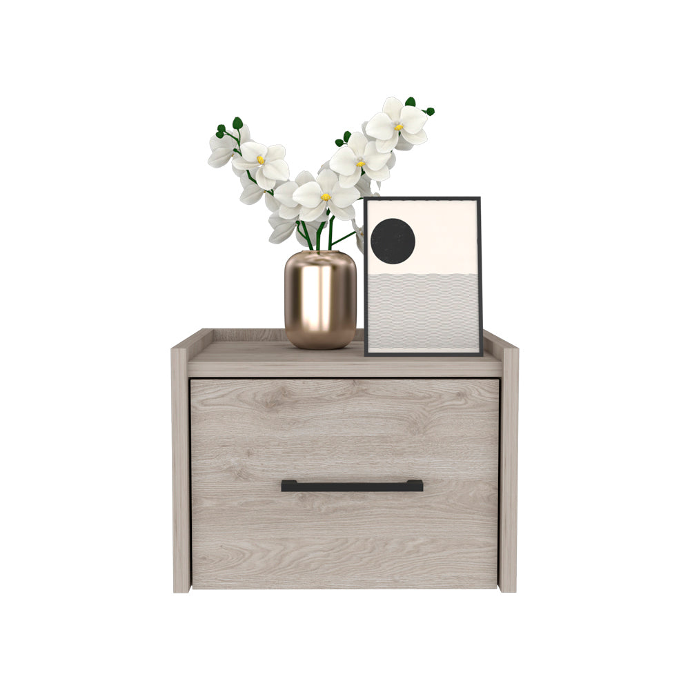 Floating Nightstand Calion, Bedroom, Light Gray