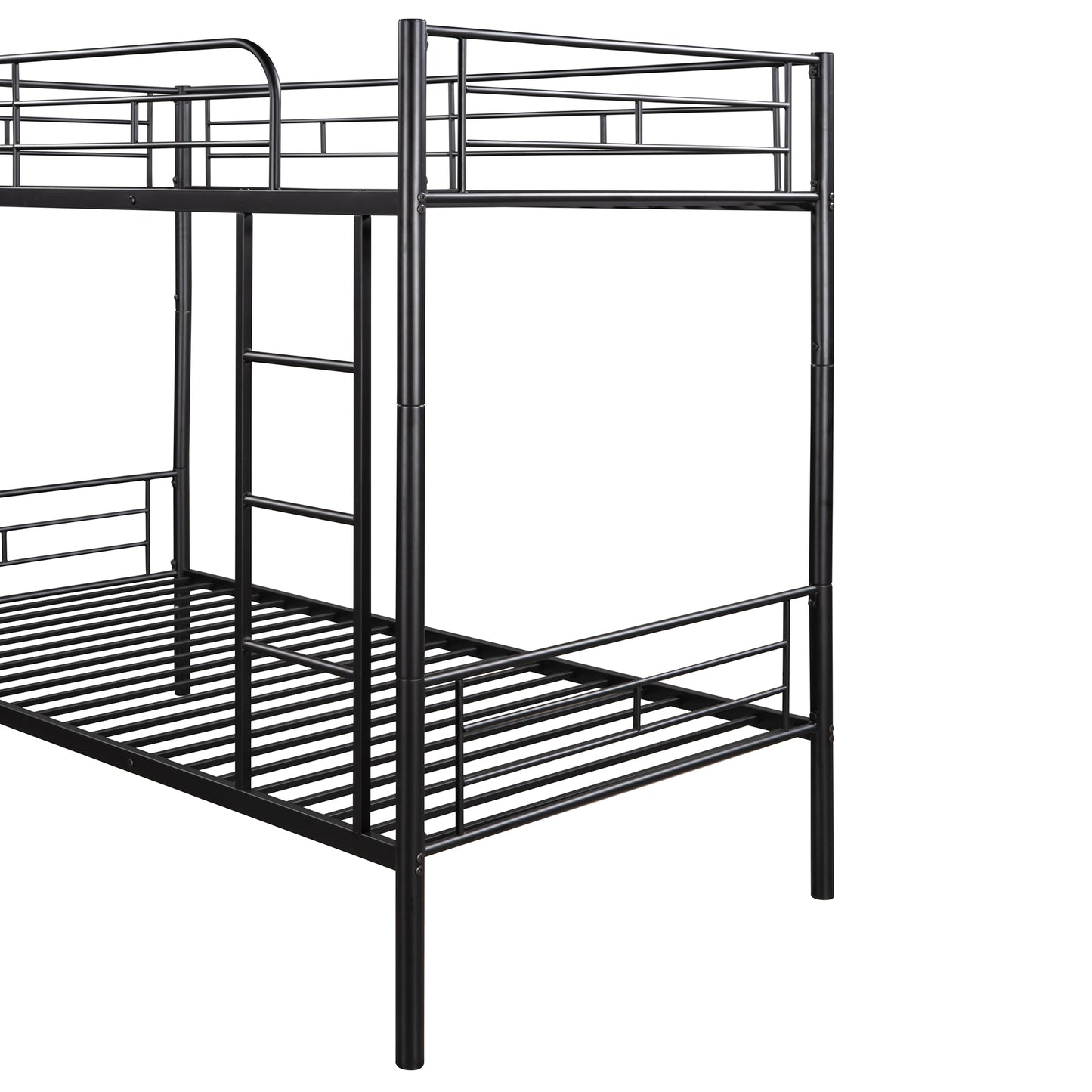 Contemporary Twin Metal Bunk Bed with Separable Twin Beds Option - Black