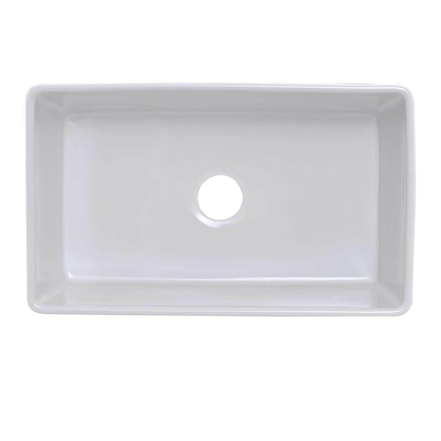 Single Bowl White Fireclay Farmhouse Kitchen Sink