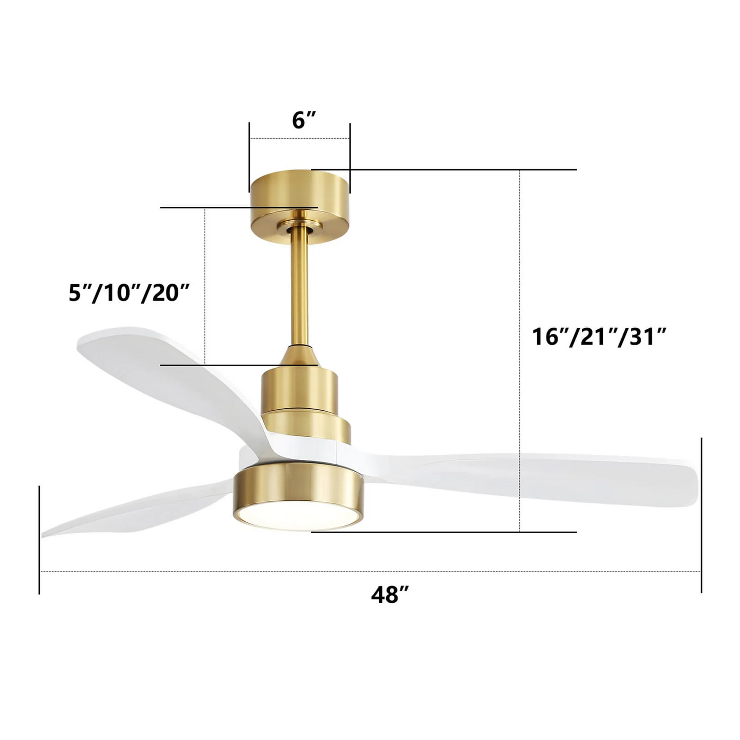 48 Inch Contemporary Ceiling Fan With Energy-Efficient DC Motor Noiseless Operation and Remote Control